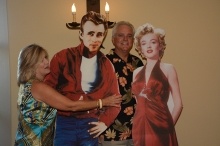 Posing with James Dean and Marilyn Monroe